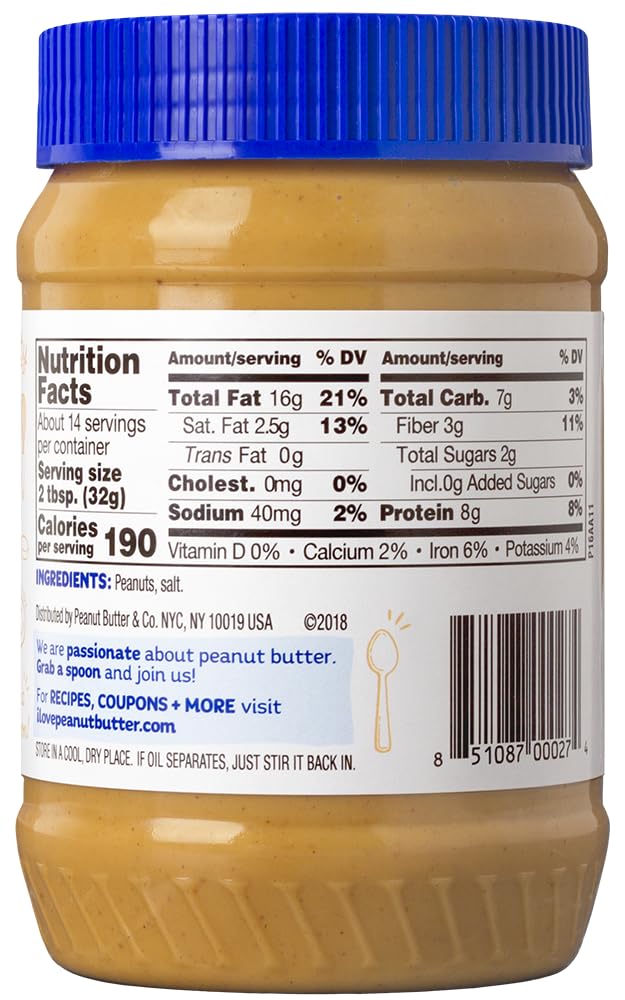 Peanut Butter & Co. Old Fashioned Smooth jar being poured to reveal creamy texture