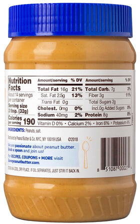 Peanut Butter & Co. Old Fashioned Smooth jar being poured to reveal creamy texture