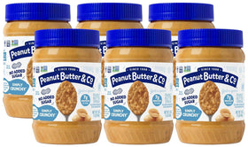 Peanut Butter & Co Simply Crunchy jar front shows crunchy texture and protein-rich spread.