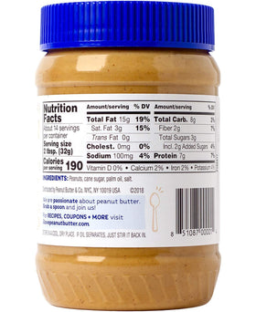 Two-pack Peanut Butter & Co. Smooth Operator display, convenient pantry staple.