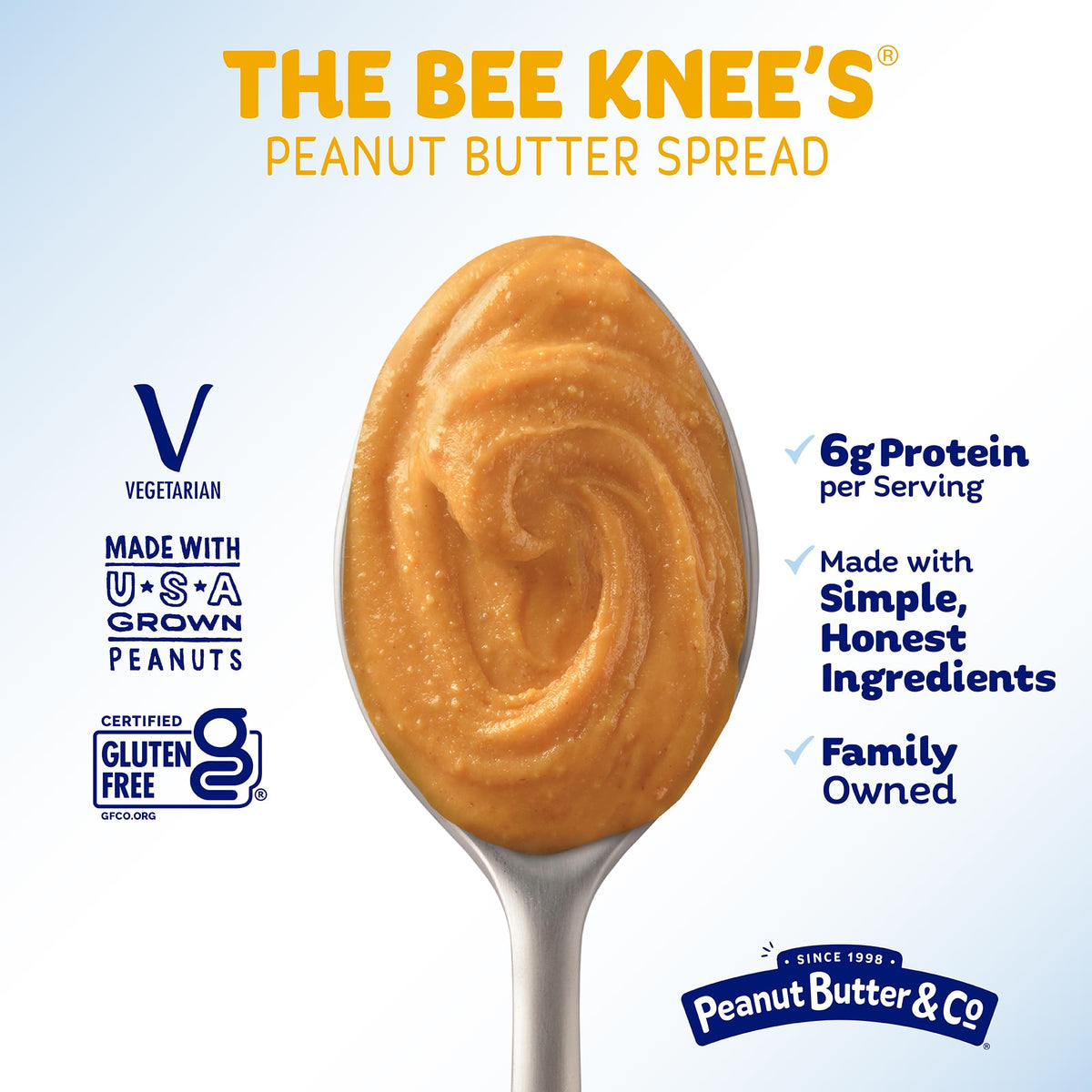 Peanut Butter & Co. The Bee’s Knees honey swirl adds natural sweetness for versatile toppings.