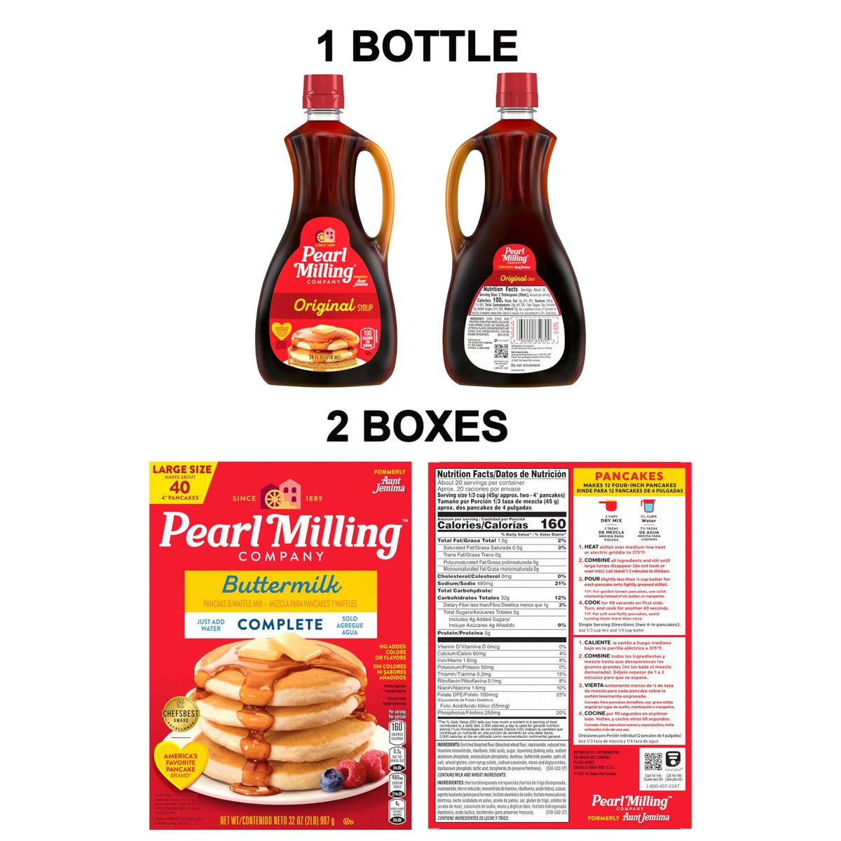 Pearl Milling Company Original Syrup bottle ready to pour