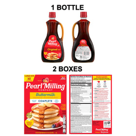 Pearl Milling Company Original Syrup bottle ready to pour