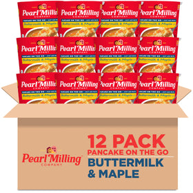 Pearl Milling Company pancake cups in a 12-pack; convenient breakfast option.