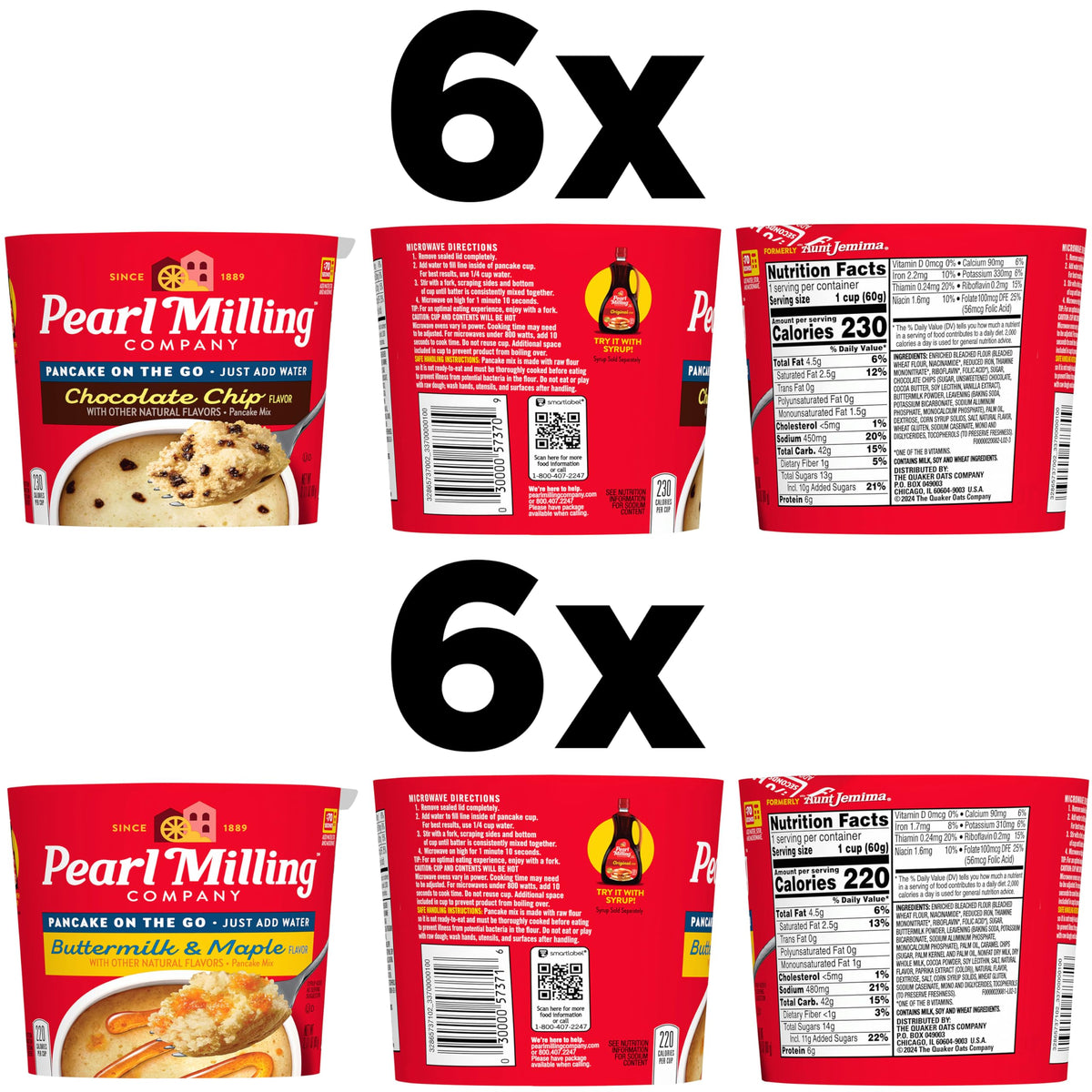 Pearl Milling Company pancake cups microwave-ready, ideal for quick breakfasts.