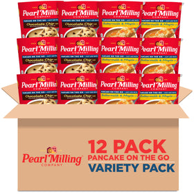 Pearl Milling Company pancake cups packaging, showcasing convenience for busy mornings.