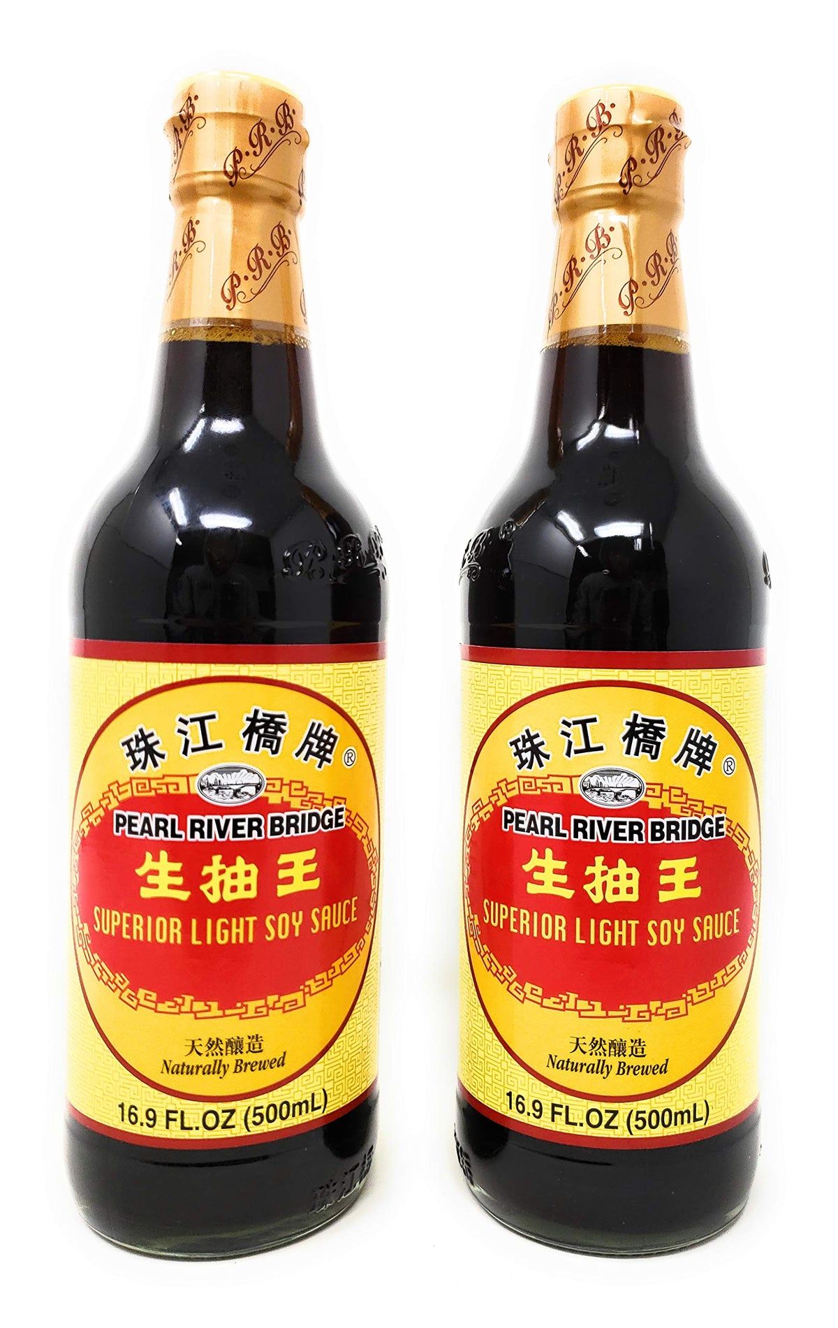 Pearl River Bridge light soy sauce bottle pouring for stir-fry flavor and control.