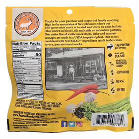 Pearson Ranch buffalo jerky closeup emphasizes texture and natural ingredients.