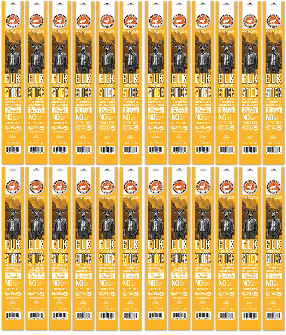 Pearson Ranch elk meat sticks pack of 24, convenient 1-ounce portions for on-the-go protein.