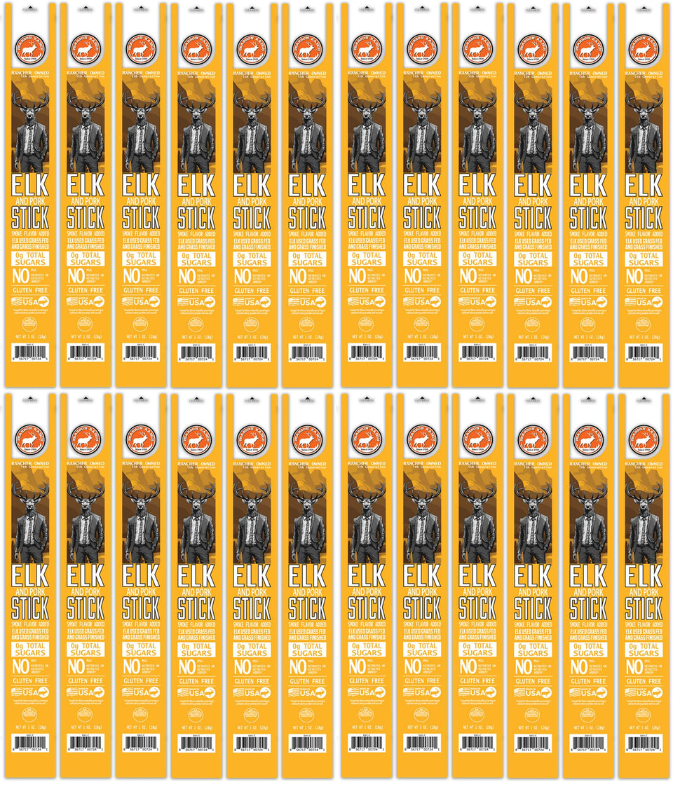 Pearson Ranch elk meat sticks pack of 24, convenient 1-ounce portions for on-the-go protein.