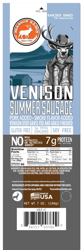 Pearson Ranch Venison Summer Sausage snack-ready for casual bites.