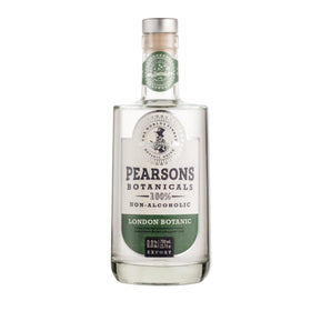 Pearsons Botanicals London Dry non-alcoholic gin bottle for refined non-alcoholic sipping.