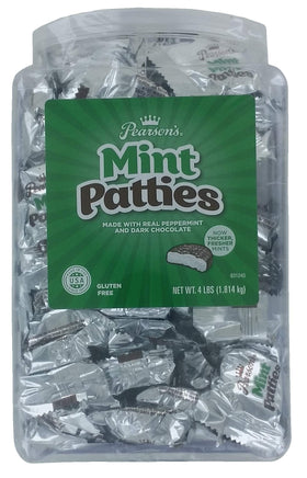Pearson's Mint Patties jar full view, ready for sharing.