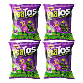 PeaTos Classic Onion Rings bag shows plant-based crunch.