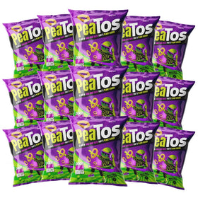 PeaTos Crunchy Onion Rings in a 0.6 oz bag for on-the-go snacking.