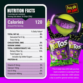 Close-up of PeaTos plant-based snack showcasing crisp texture.