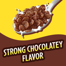Pebbles Cocoa PEBBLES in a bowl with milk showing chocolatey breakfast crunch