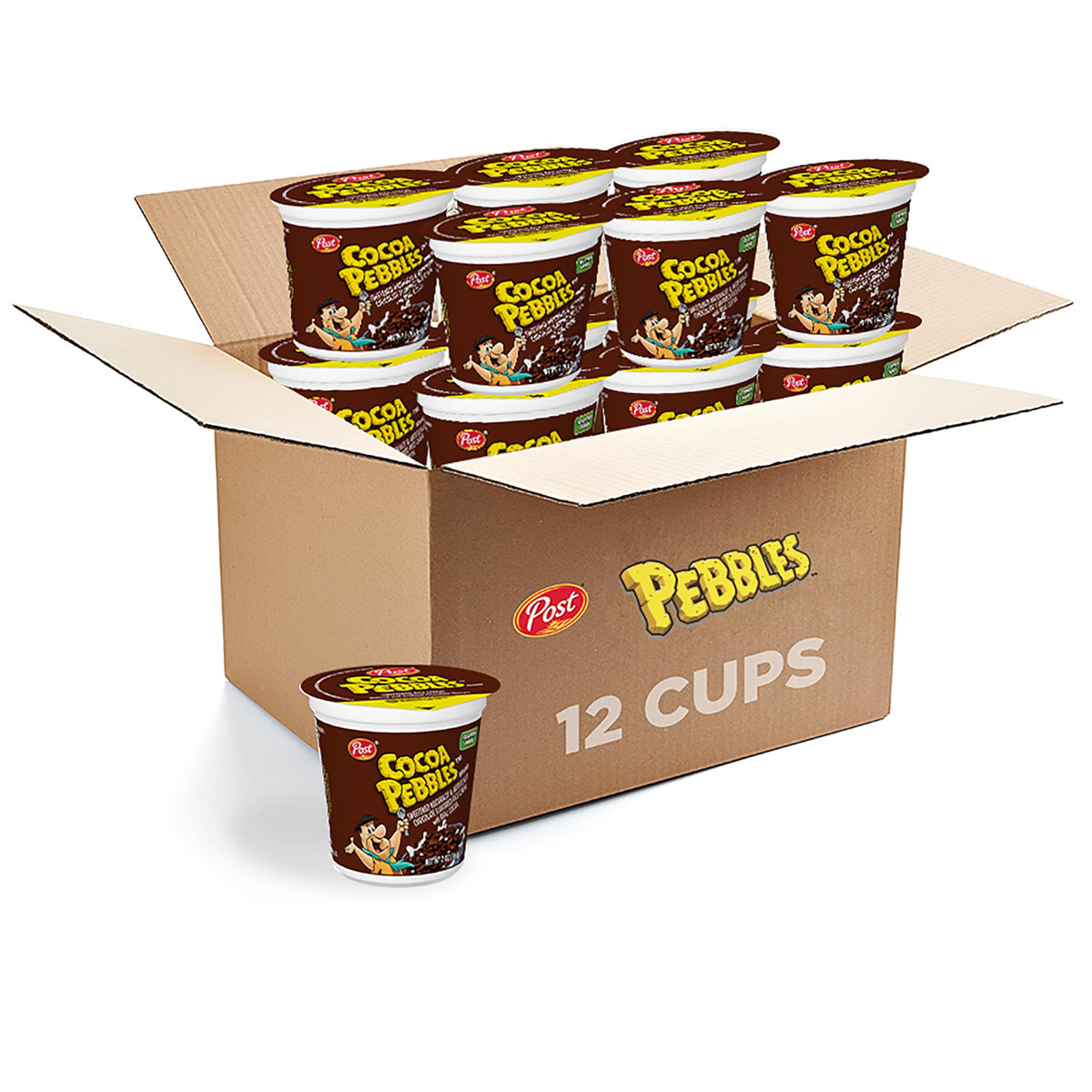 Pebbles Cocoa PEBBLES cereal cup pour for quick on-the-go breakfast