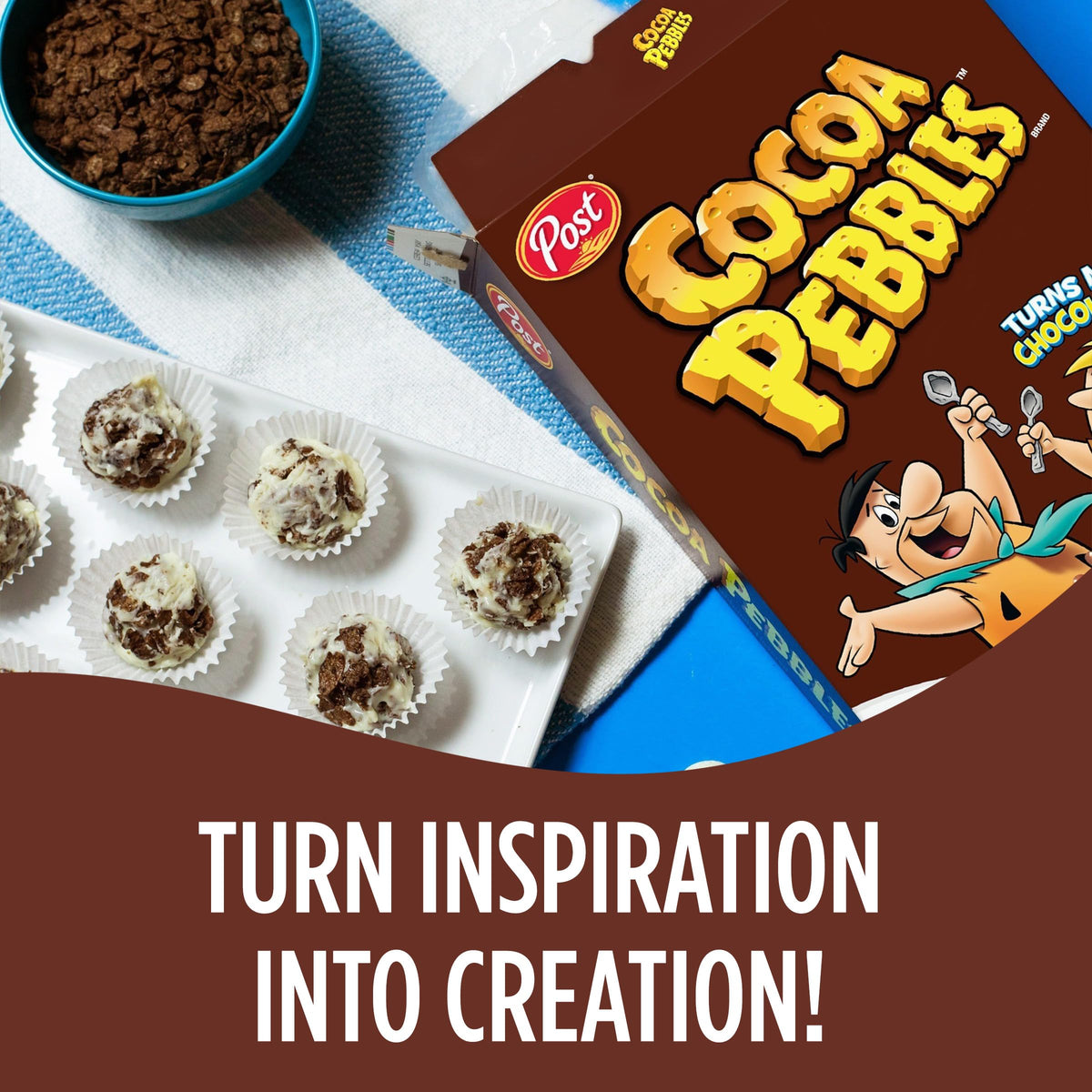 Pebbles Cocoa PEBBLES as a dessert topping add chocolate crunch to treats
