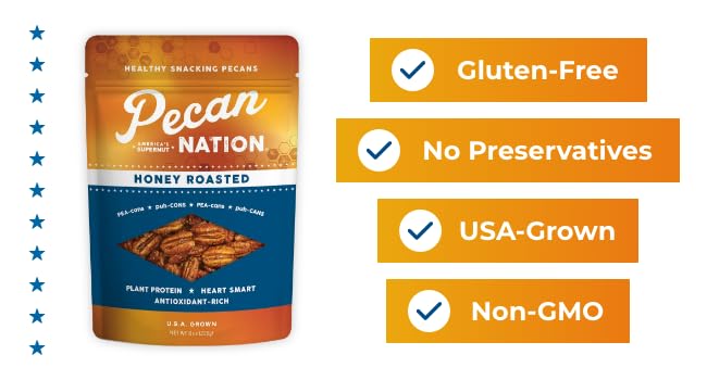 Pecan Nation Georgia pecans from fifth-generation farmers on a farm-inspired scene.