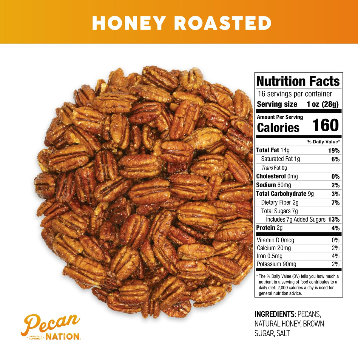 Pecan Nation honey roasted pecans slow-roast process close-up.