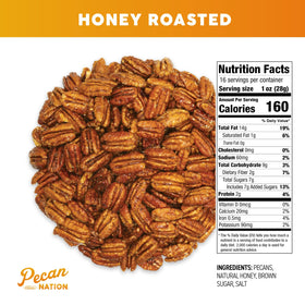 Pecan Nation honey roasted pecans slow-roast process close-up.