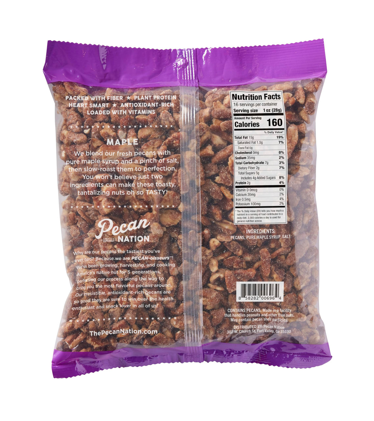 Pecan Nation Maple Pecans in a bowl showing texture