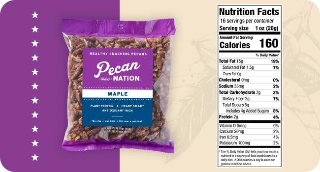 Pecan Nation maple pecans on yogurt bowl for a fiber boost.