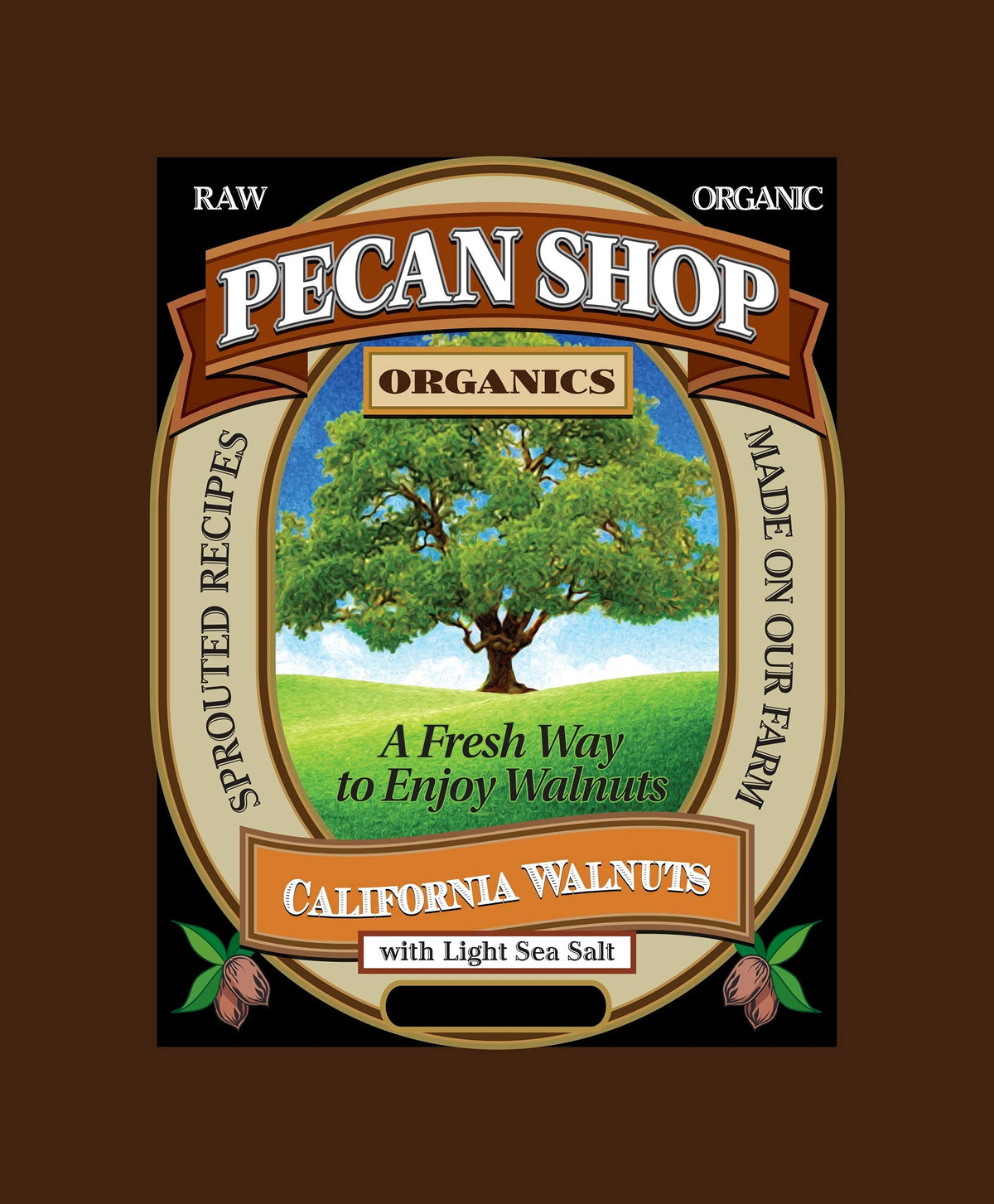 Pecan Shop crispy-untreated walnuts close-up, great for snacking.