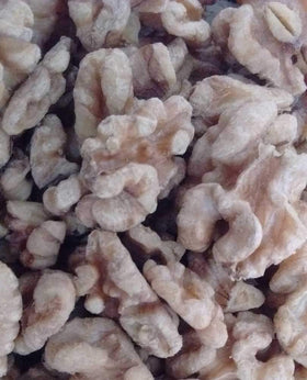 Pecan Shop sprouted walnuts in bag front view, fresh and lightly salted for snacking.