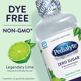 Five calories per serving Pedialyte bottle supports light hydration during workouts.