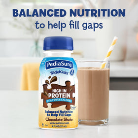 Kid drinking PediaSure SideKicks chocolate shake, tasty nutrition