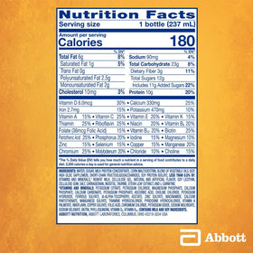 PediaSure SideKicks Vanilla shake being poured shows convenient daily protein and nutrients.