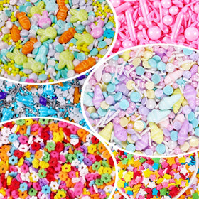 Peelit Rainbow Funfetti Flowers decorate cakes with pastel charm