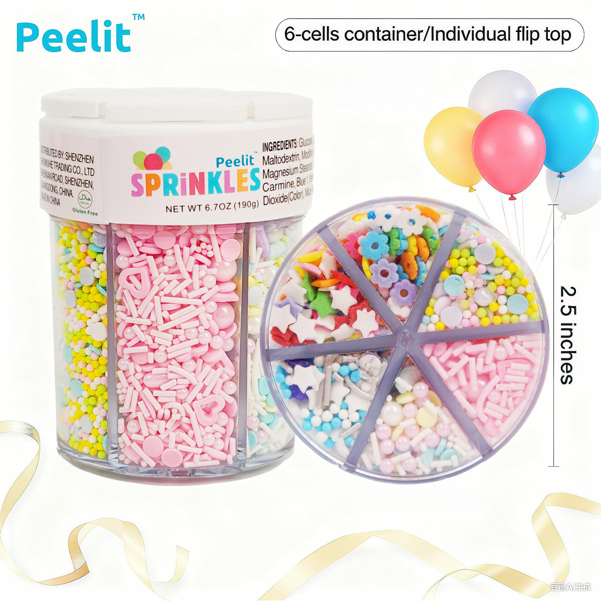 Peelit Rainbow Funfetti Nonpareils finish treats with sparkle