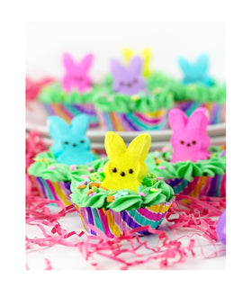 Peeps Bunnies Easter-basket display demonstrates vibrant colors for gifting