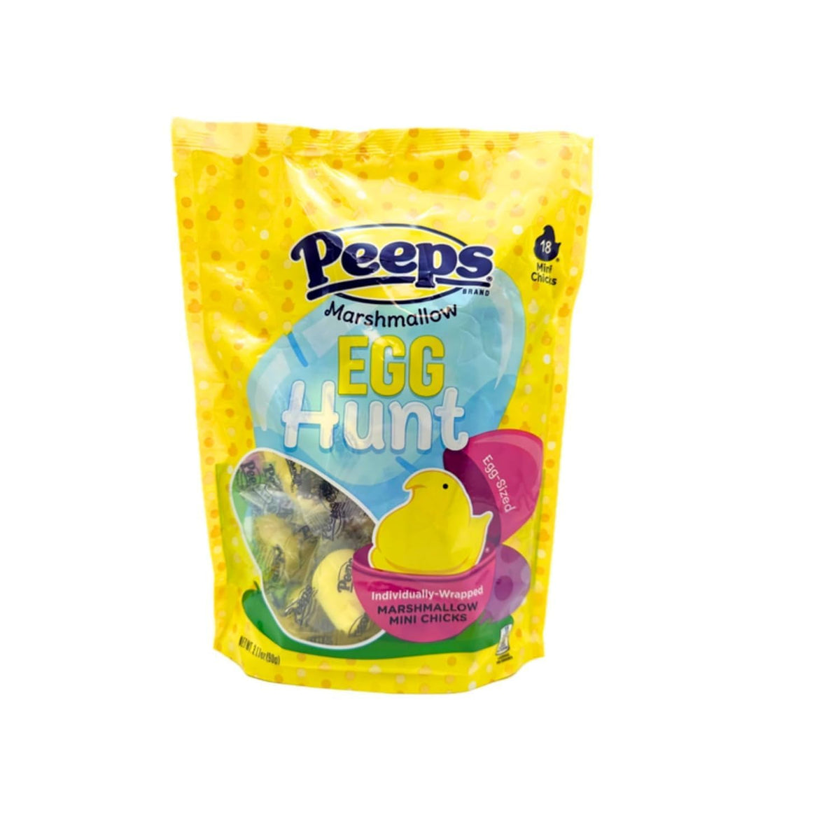 Colorful Peeps marshmallow chicks close-up with pastel hues