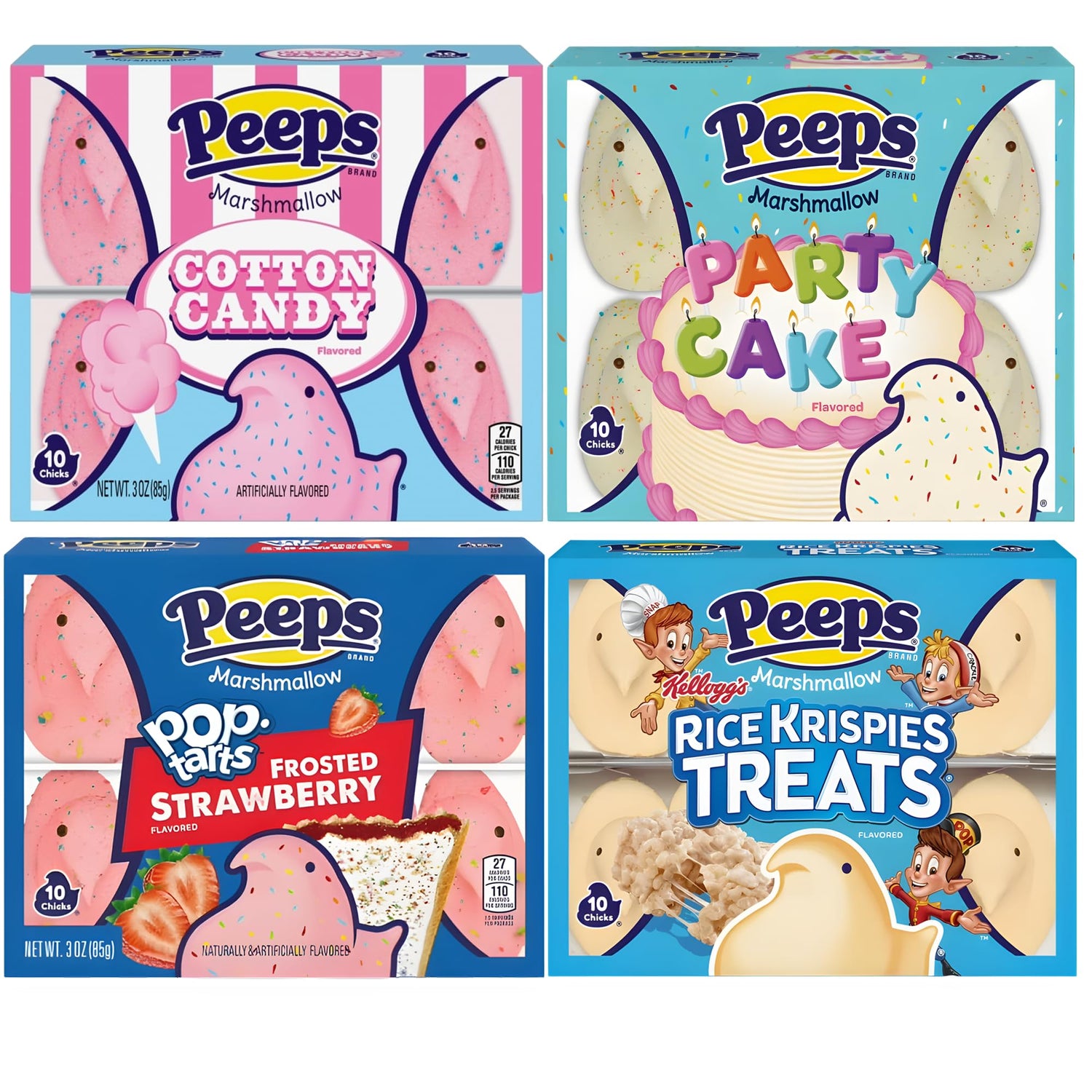 PEEPS Easter Marshmallow Candy Variety Pack with 40 colorful chicks for spring celebrations.