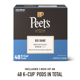 Peet's Big Bang pod packaging highlighting medium roast flavor and citrus aroma.