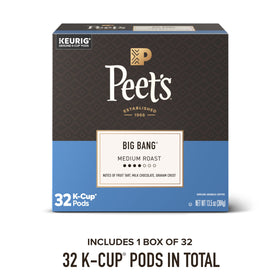 Peet's Big Bang pods in cup capturing bold yet balanced flavor.