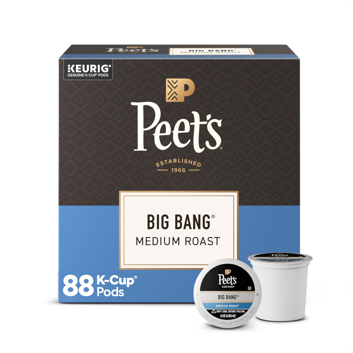 Peet's Big Bang boxes with 88 pods for convenient bulk brewing