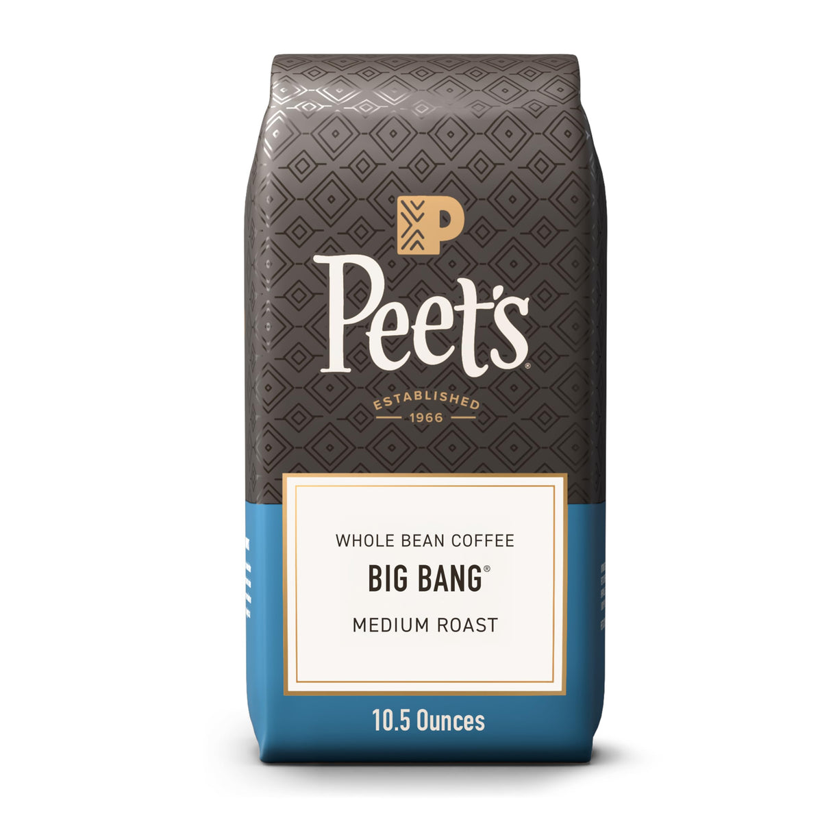 Peet's Big Bang packaging showing six 10.5 oz bags for bulk convenience.