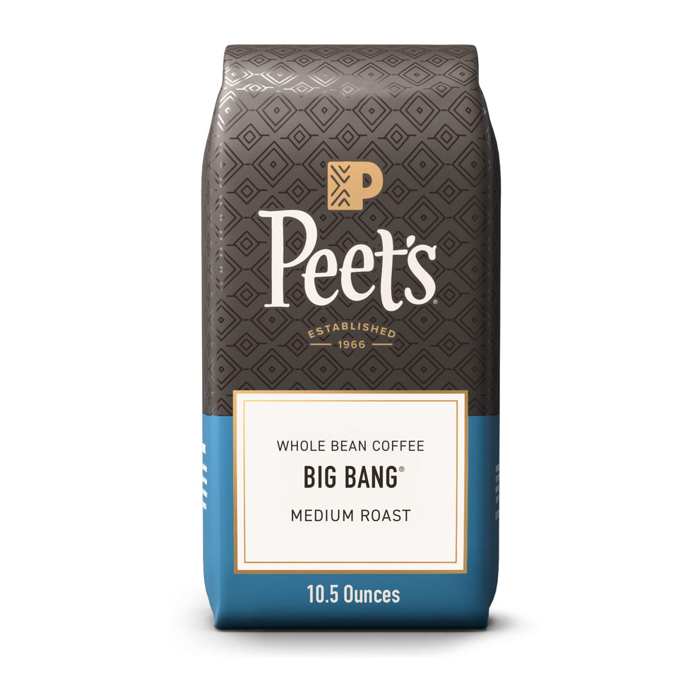 Peet's Big Bang packaging showing six 10.5 oz bags for bulk convenience.