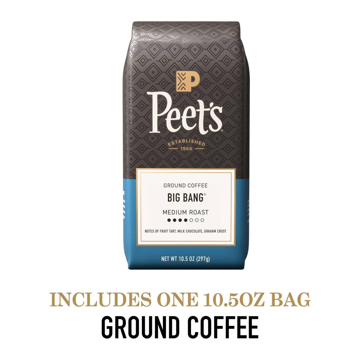 Peet's Big Bang packaging with roast-date label signaling freshness.