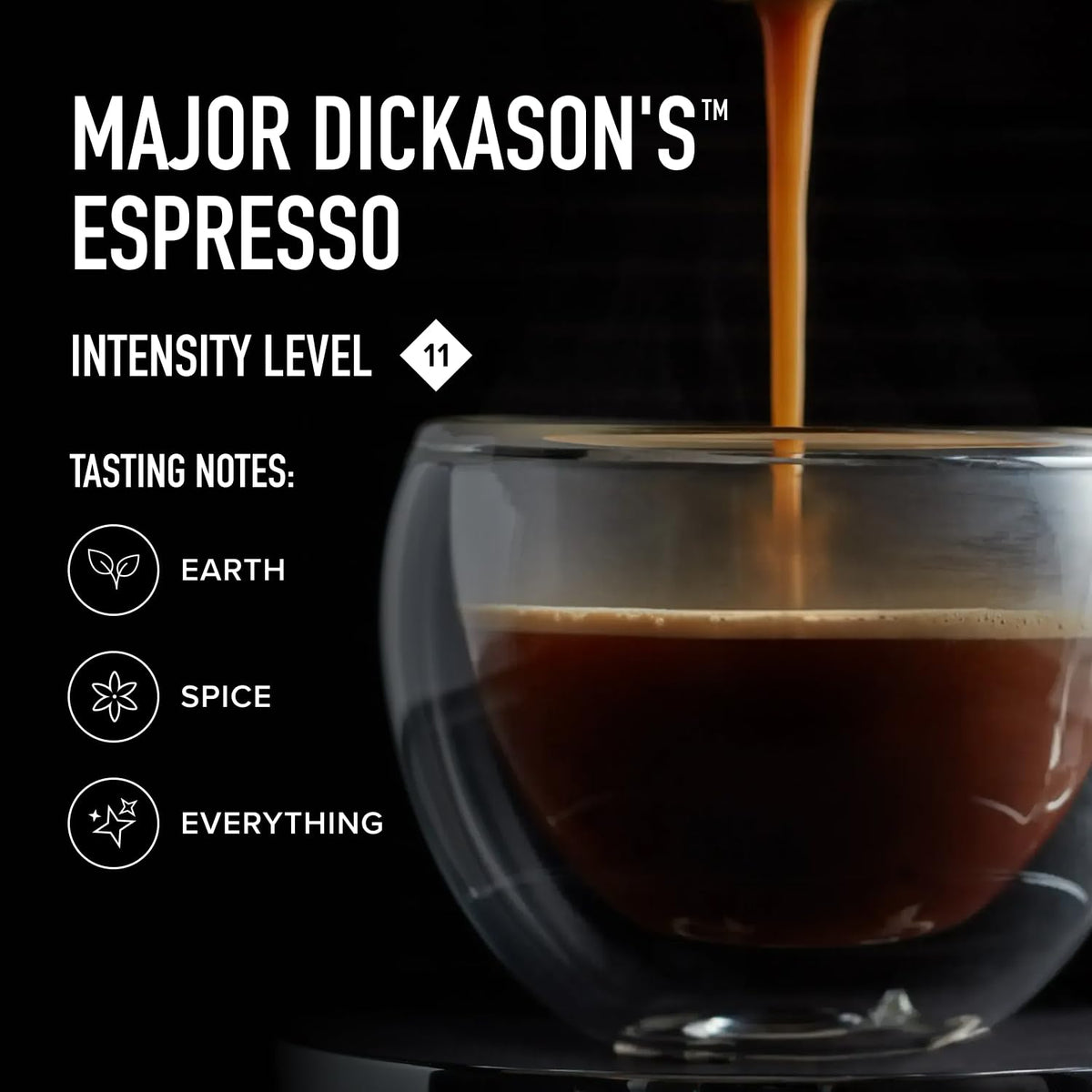 Brewing guide image showing ristretto or espresso pulls from Peet's capsules