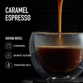 Peet's Caramel Espresso creates latte crema, suitable for home café drinks.