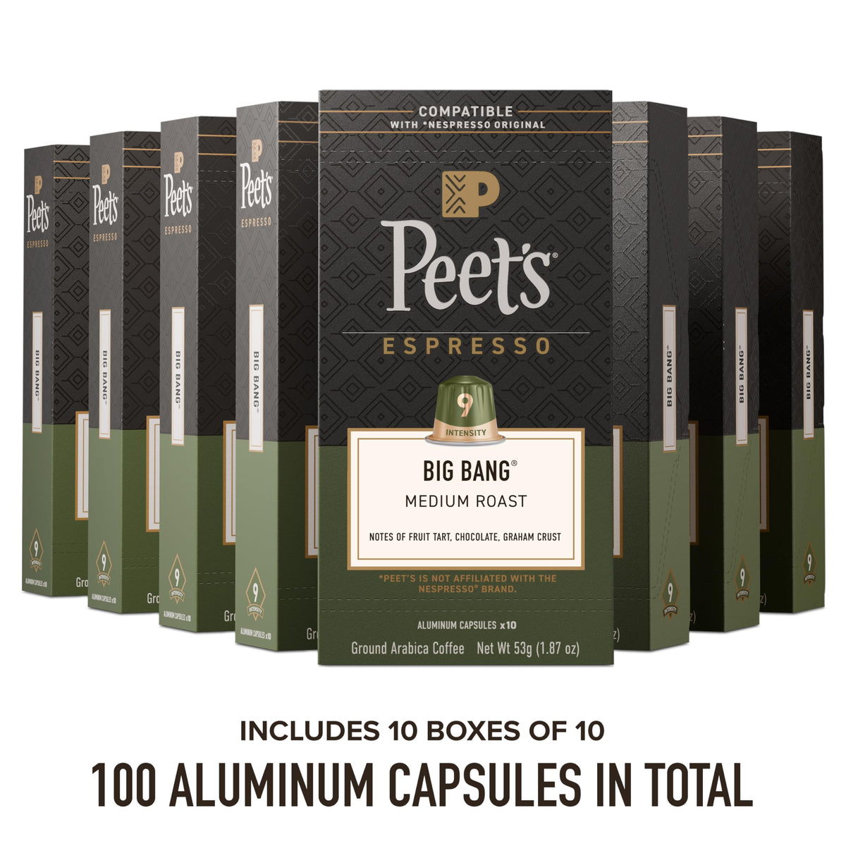 Peet's Big Bang aluminum capsules preserving aroma for rich espresso.