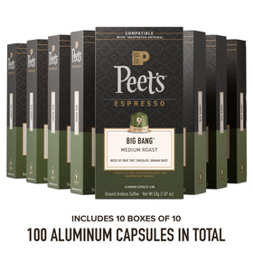 Peet's Big Bang aluminum capsules preserving aroma for rich espresso.