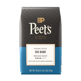 Peet's Big Bang ground coffee bag ready for smooth drip brewing.