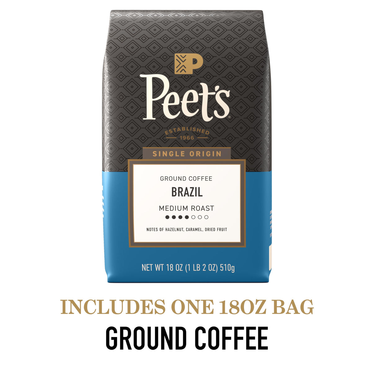 Peet's Brazil beans closeup highlighting aroma for pour-over